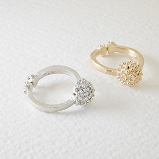 punkte 02 / ring, silver or gold-plated